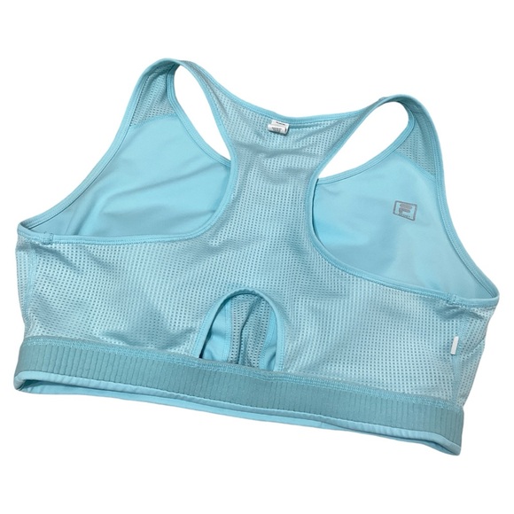 Fila Sport Women’s Medium Impact Racerback Keyhole Padded Blue Sport Bra Size 2X - Picture 2 of 15